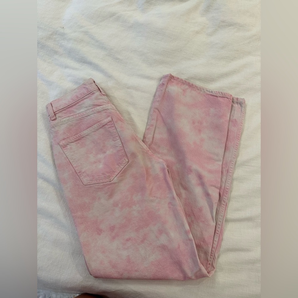 Zara pink tie-dye jeans